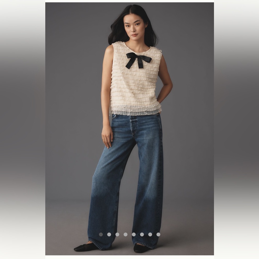 Anthropologie Bow Tier Ruffle Top - Picture 4 of 9